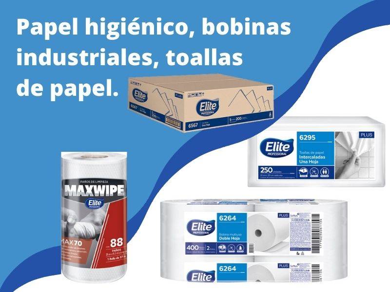 Papel higiénico, bobinas industriales, toallas papel 