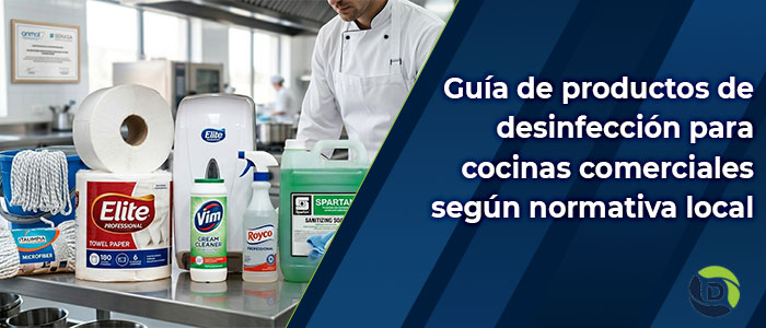 Guía de productos de desinfección para cocinas comerciales según normativa local