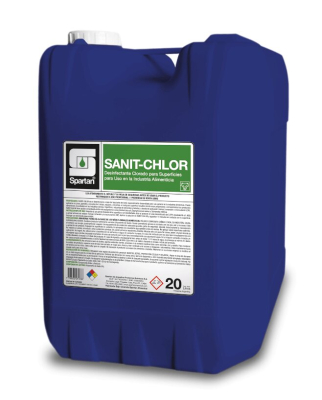 Spartan | Desinfectante Clorado Para Cip Sanit Chlor 23,2 Kg | 20 L | Dil 1:250