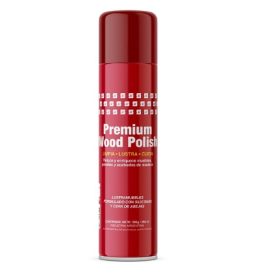 Spartan | Premium Wood Polish Lustra Muebles Cera Abejas Silicona 360Ml | 360 Ml | Uso: Puro