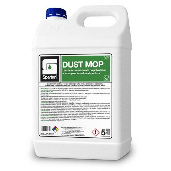 Spartan | Dust Mop Limpiador Secuestrante Polvo Base Acuosa Industria Alimentaria | 5 L | Uso: Puro
