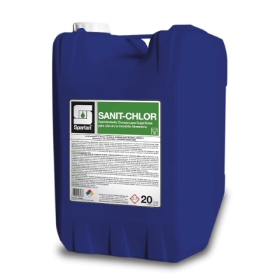 Spartan | Desinfectante Clorado Para Cip Sanit Chlor 23,2 Kg | 20 L | Dil 1:250