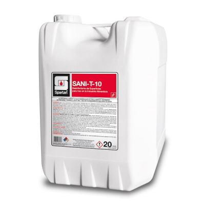 Spartan | Sani-T-10 | 20 L Desinfectante Industria Alimentaria Amonios Cuat. 5Ta Generación Súper Concentrado