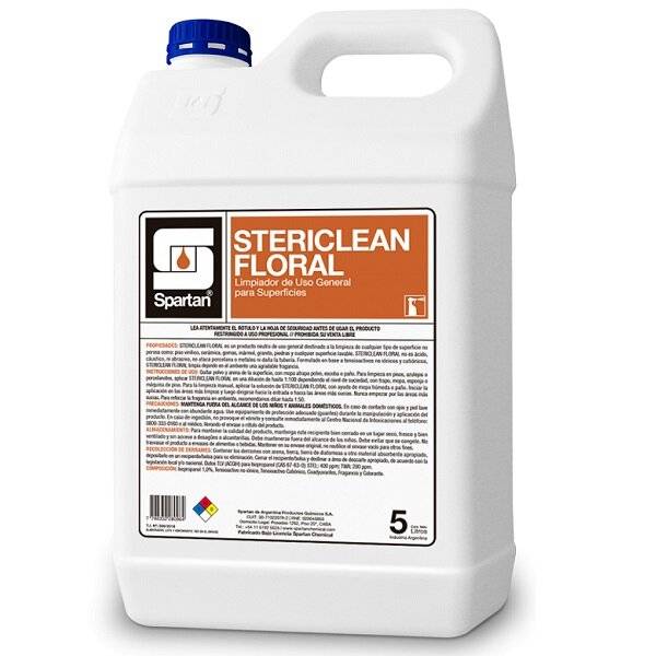 Spartan | Stericlean Floral Limpiador Desodorante Neutro Concentrado Fragan… | 5 L | Dil 1:100