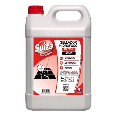 Suiza Sellador Hidrófugo Negro Pf203 Profesional 5 L