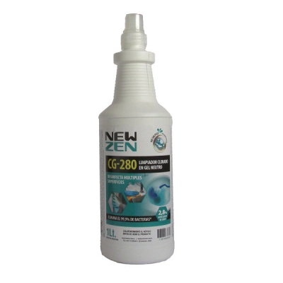New Zen Limpiador Clorado Gel-Cloro Activo 28Gr Cg 280 X 1 Litro