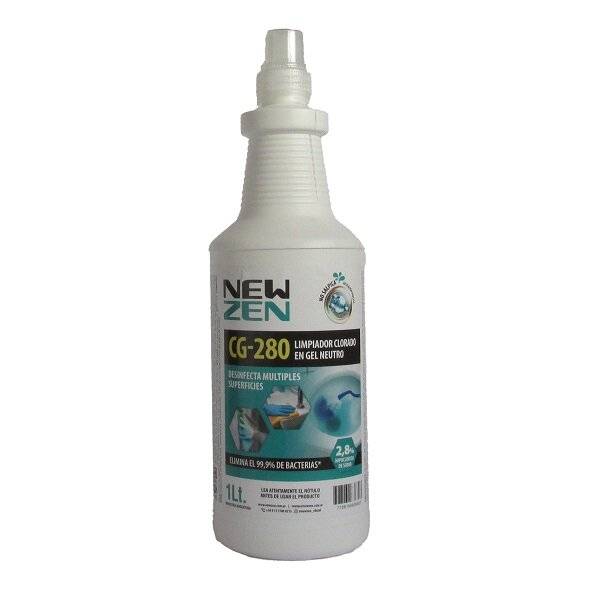 New Zen Limpiador Clorado Gel-Cloro Activo 28Gr Cg 280 X 1 Litro