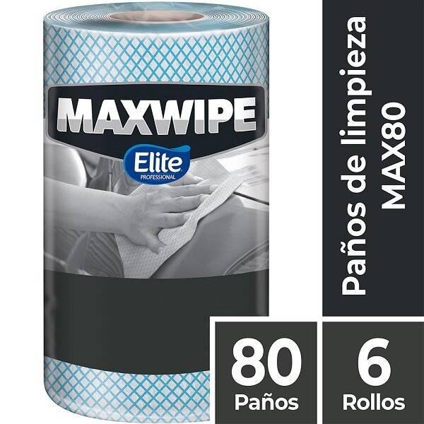 Maxwipe Multiuso Np Rollo 80 Paños Azul (6392)