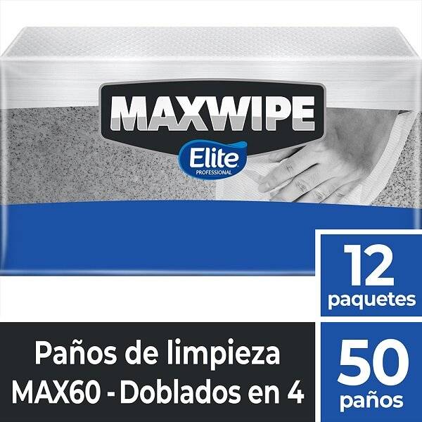 Paño Multiuso Maxwipe Blanco Doblado 60 Q | 50 Paños | Elite | Ref. Fab: 6385