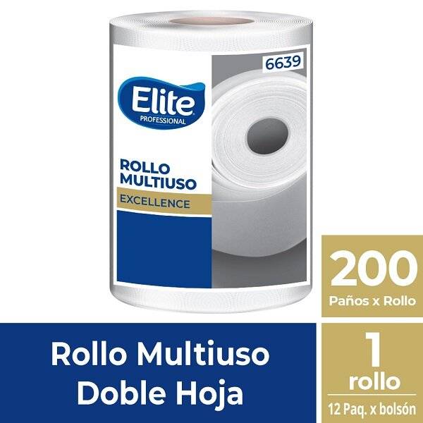 Rollo Cocina Pro Multiuso | 200 Paños X12 | Elite | Ref. Fab: 6639