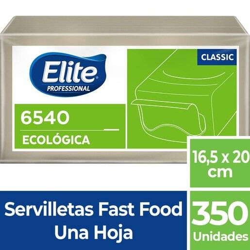 Servilleta Fast Food Eco 30X30 |16,5 X 20 Cm | 8,400 H | Elite | Ref. Fab: 6540