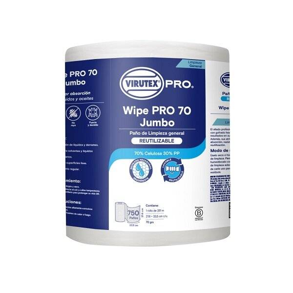 Paño Industrial En Rollo | 70 G X750 Hojas | Wipe Pro | Ref. Fab: 1102561