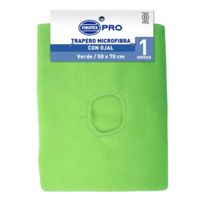 Trapero Microfibra Con Ojal Verde | 50X70 Cm | Virutex Pro | Ref. Fab: 1101791