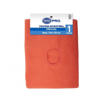 Trapero Microfibra Con Ojal Rojo | 50X70 Cm | Virutex Pro | Ref. Fab: 1102668