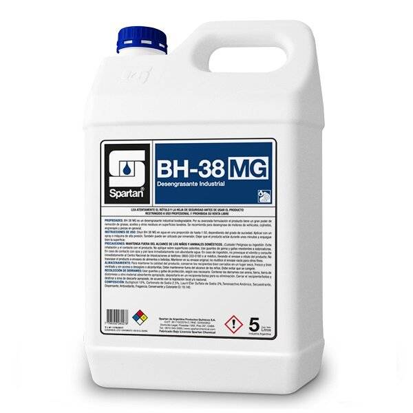 Spartan | Bh-38 Mg Deseng Industrial Biodegradable | 5 L | Dil 1:50