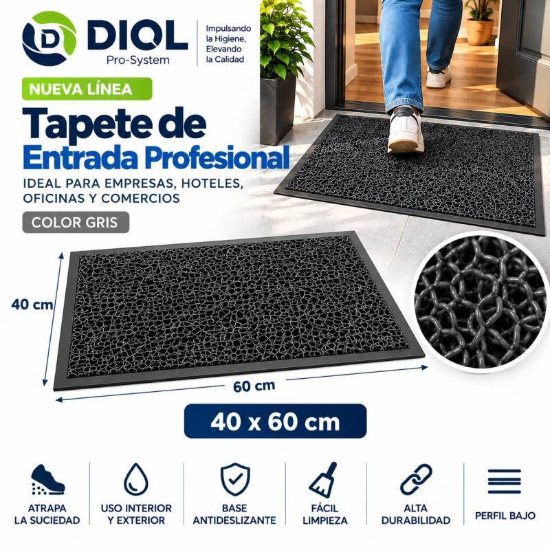 Tapete De Entrada Profesional Gris | 40 X 60 Cm