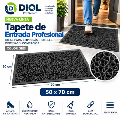 Tapete De Entrada Profesional Gris | 50 X 70 Cm