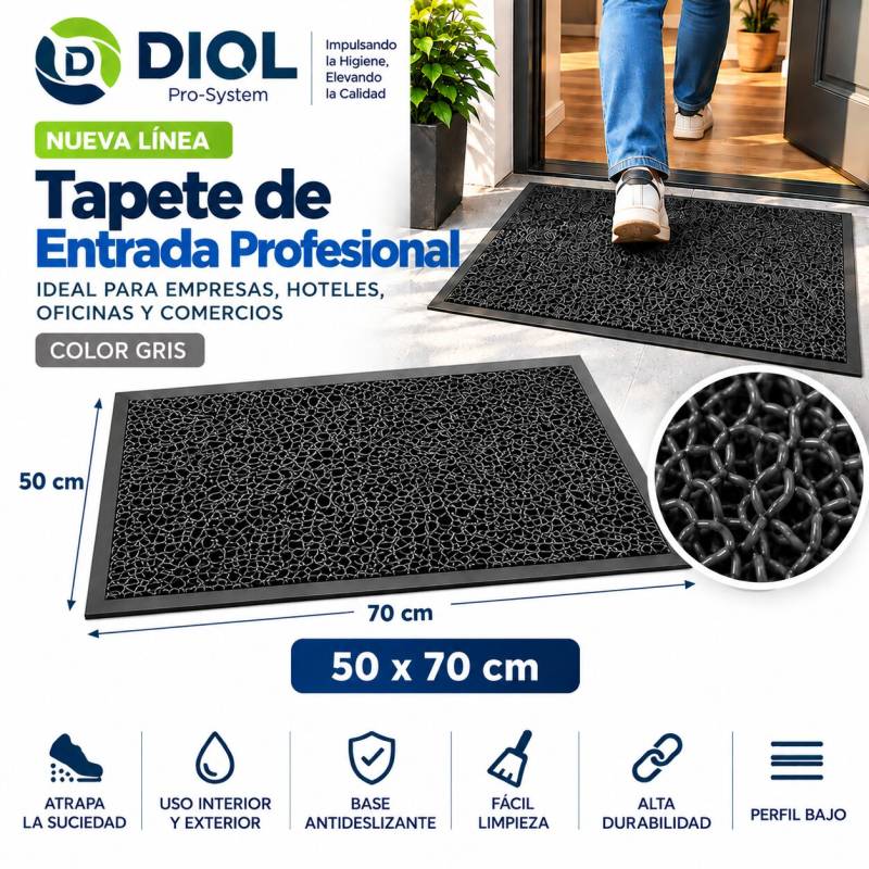 Tapete De Entrada Profesional Gris | 50 X 70 Cm