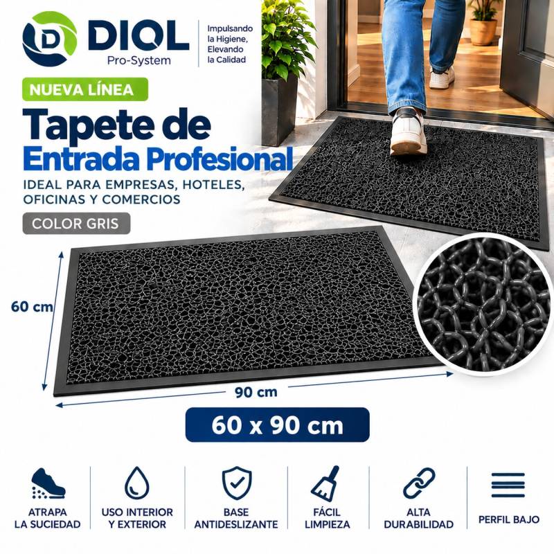 Tapete De Entrada Profesional Gris | 60 X 90 Cm