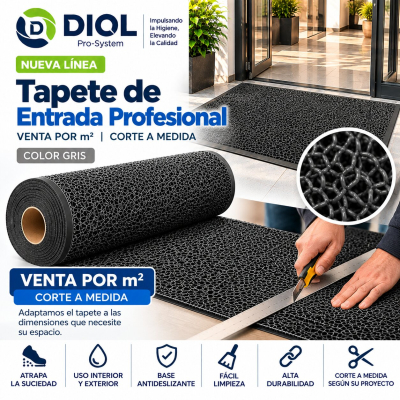 Tapete De Entrada Profesional Gris | Corte A Medida | Venta Por M²