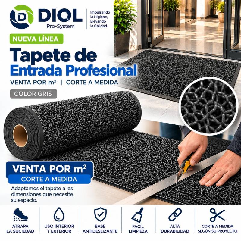 Tapete De Entrada Profesional Gris | Corte A Medida | Venta Por M²