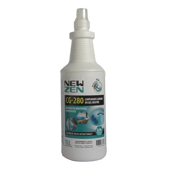 New Zen Limpiador Clorado Gel-Cloro Activo 28Gr Cg 280 X 1 Litro