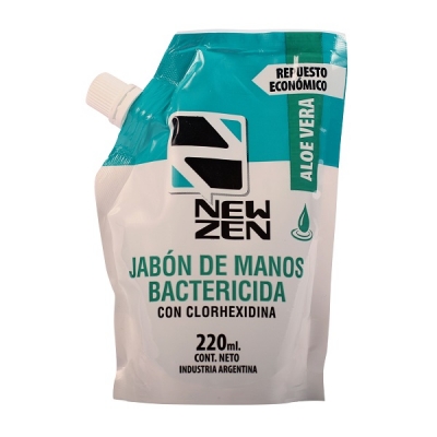 Jabón Liquido Manos New Bactericida Doy Pack Pico Vertedor 220ml