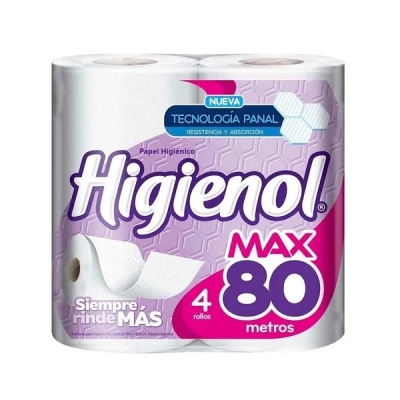 Papel Higienico Higienol Max Manz. 80mts (pack X 4)x 40 Rollos (1582)