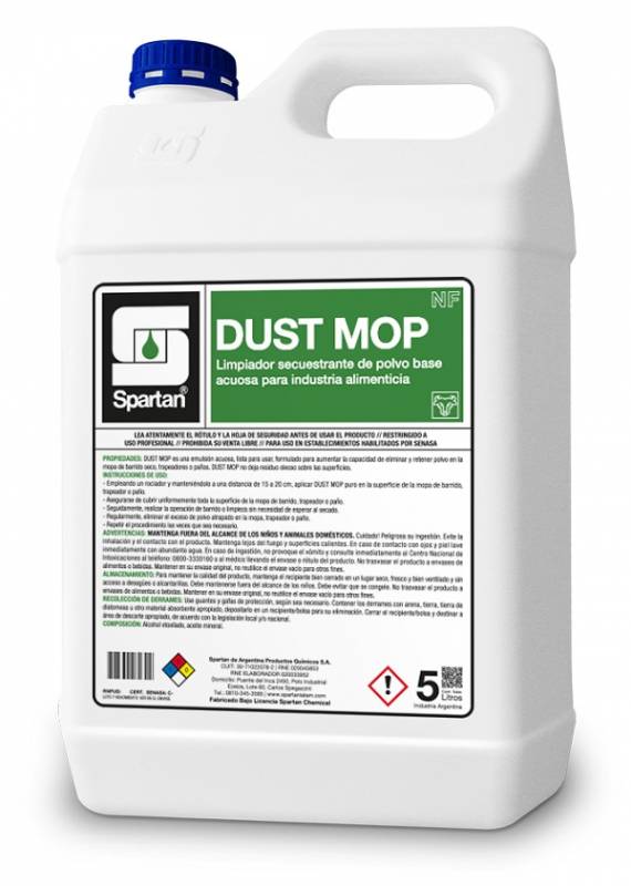 Dust Mop Limpiador Secuestrante Polvo Base Acuosa Industria Alimentaria 5lts