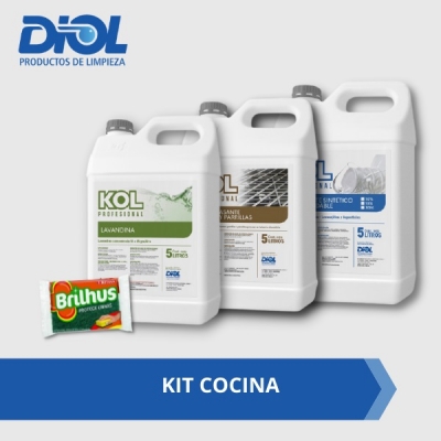 Kit Cocina Kol Detergente/desengrasante/lavandina - X 5 Litros - Gratis Esponja Salva UÑas