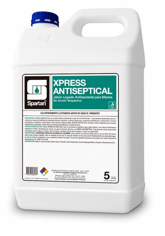 Spartan | Xpress Gel Sanitizer Antibacterial Con Chlorynelol | 5 L