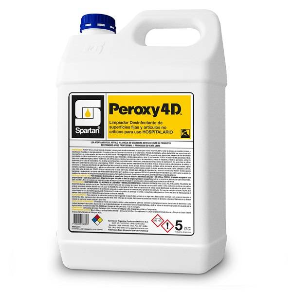 Peroxy 4d 5 Litros Desinfectante Hospitalario Nivel Intermedio Amonios Cuaternarios De 5 Generacin Y Perxido De Hidrgeno.